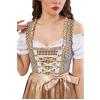 DIRNDL TRACHTENKLEID DAMEN MARİA PLAİD CHAMPAGNE 3.TLG